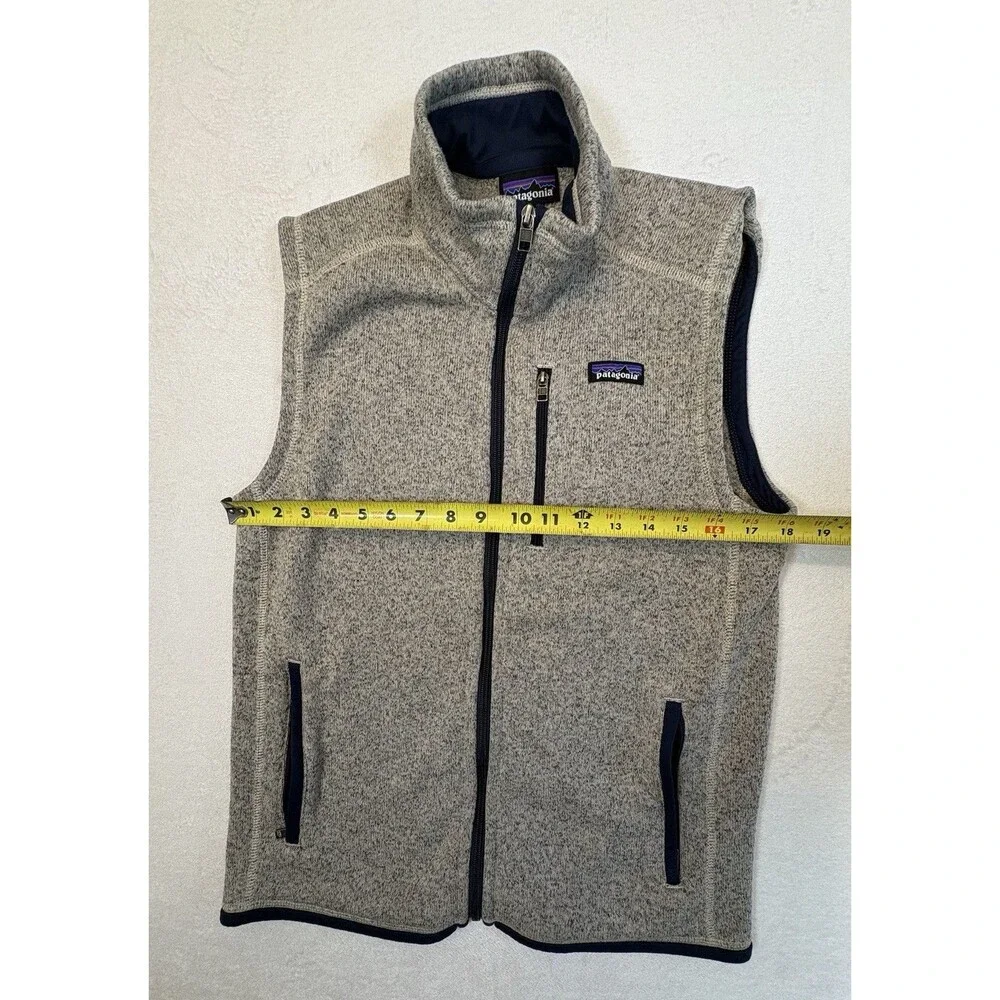 Patagonia Vest Men Medium Oar Tan Better Sweater Fleece Full Zip Pockets Outdoor